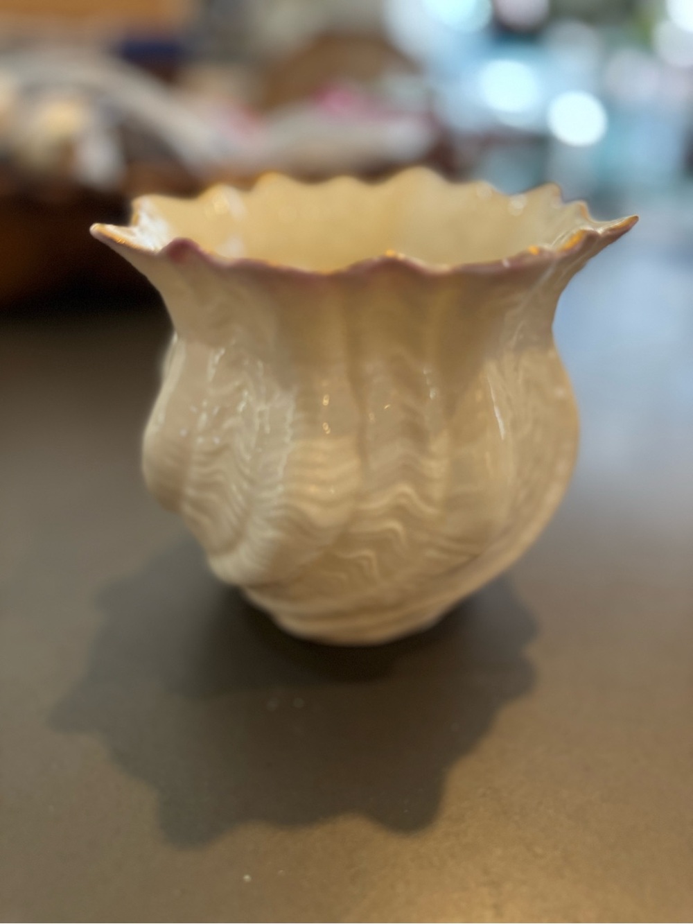 Belleek Neptune Sea Ivory Porcelain Vase